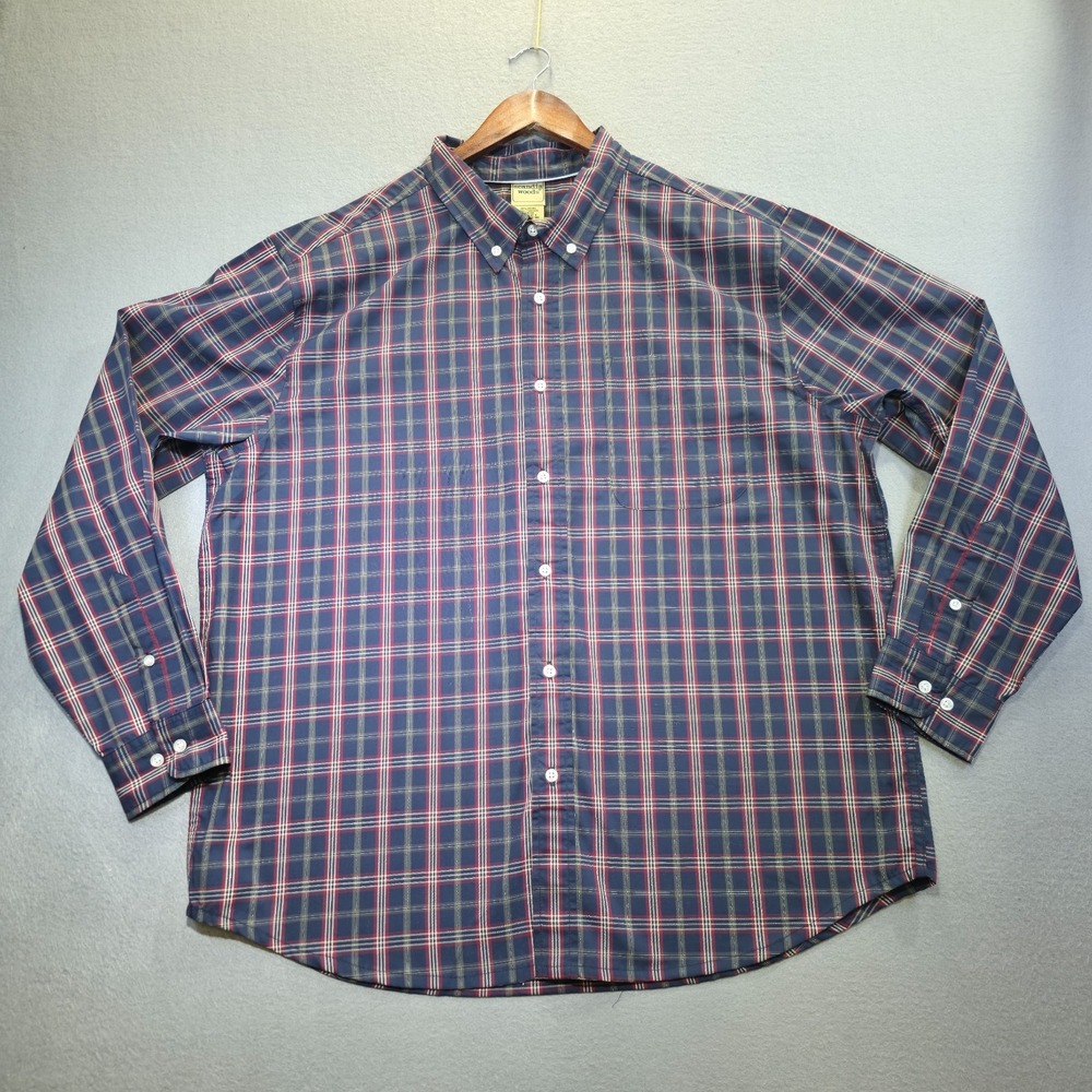 Scandia Woods Men's‎ Blue Plaid Long Sleeve Button Up Shirt Size XL
